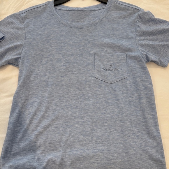 Boys properly tied marlin short sleeve  shirt, heather blue, size s, EUC - Picture 1 of 2